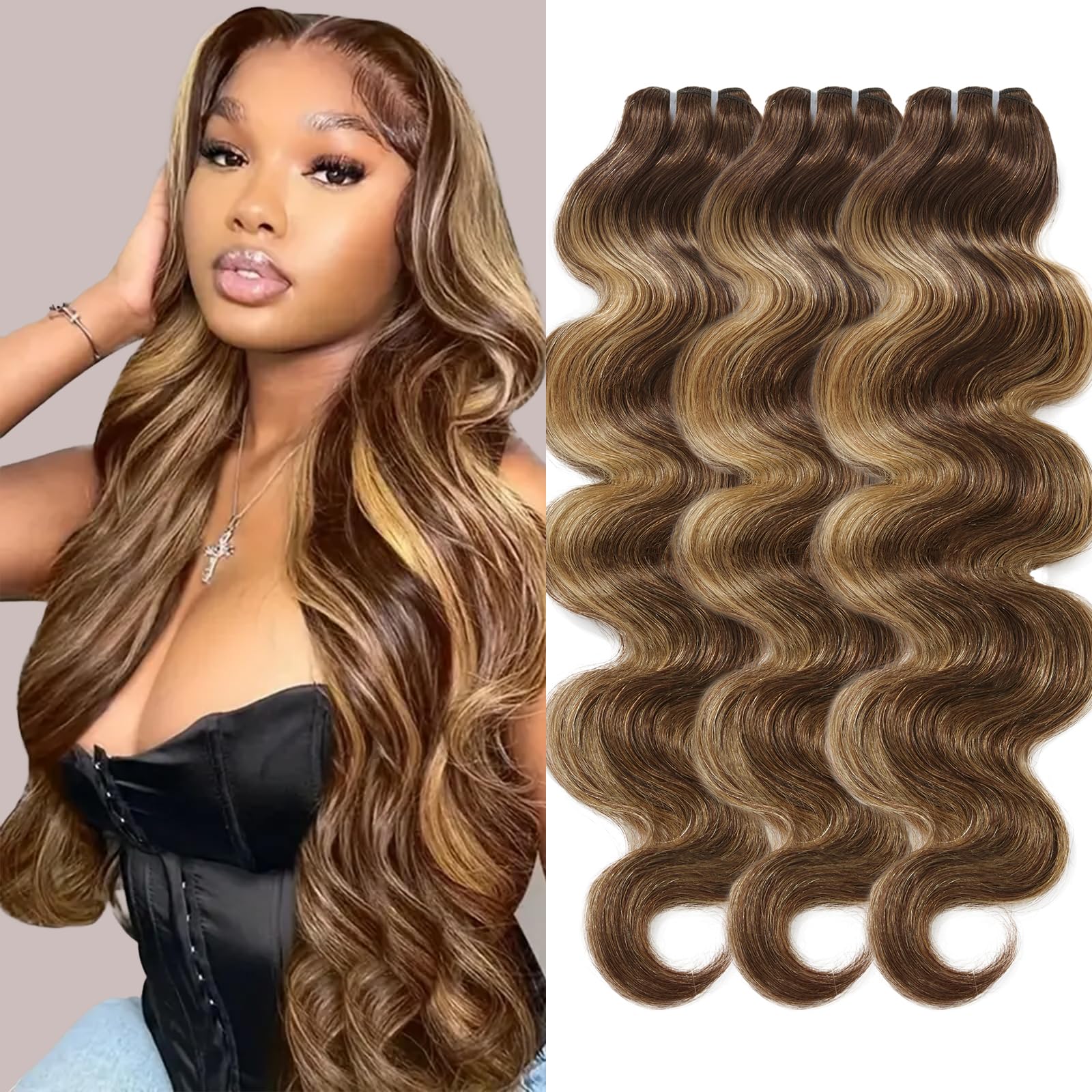 Brazilian Virgin Hair Wave 16-20 Inch Bundles P427
