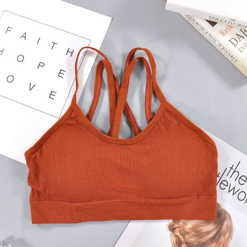 Thin Strap Cross Back Bra