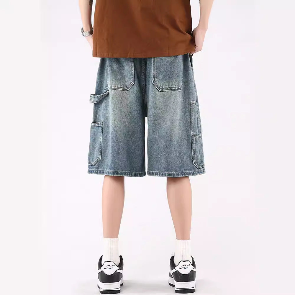 Stylish Men's Distressed Denim Shorts - Summer Vintage
