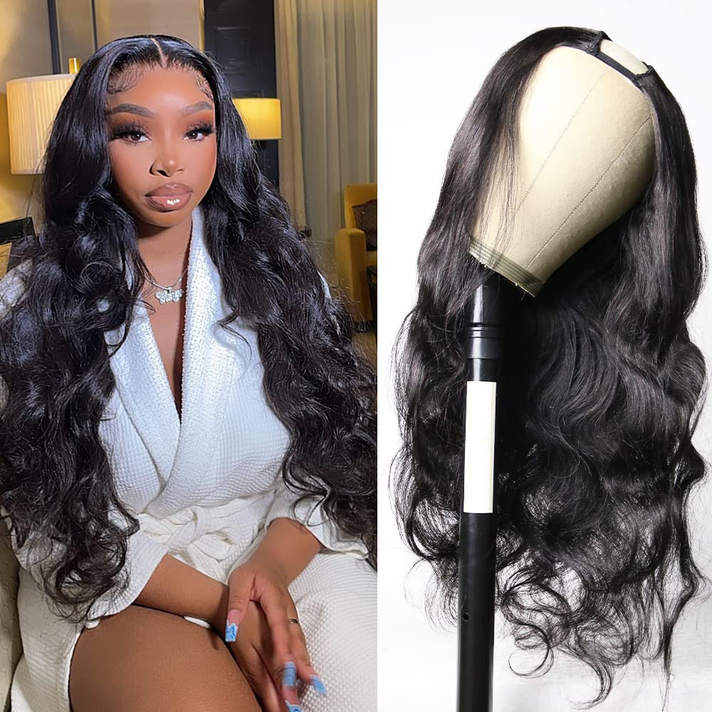 Glowing U-Part Body Wave Human Hair Wig