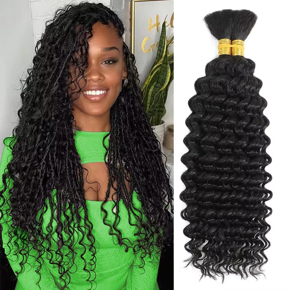 Boho Wave Braiding Hair Bundle 18 Inch Deep Curl Virgin No Weft