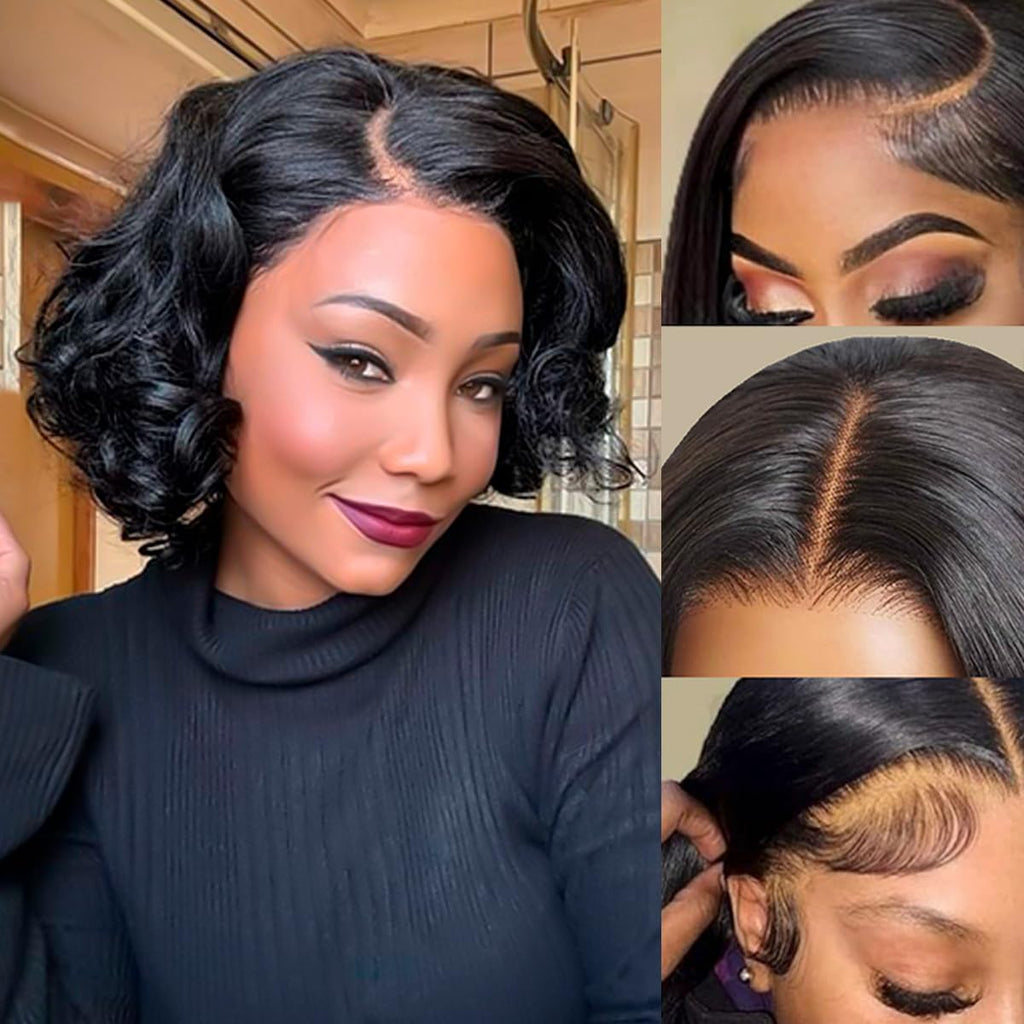 Eeotii Glueless Bob Lace Wig 14 Inch