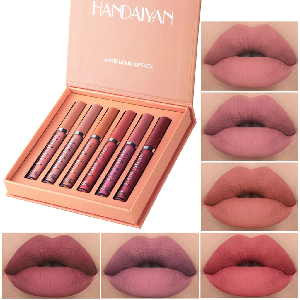 6pc Velvet Matte Liquid Lipstick Kit - Non-Stick Waterproof Set