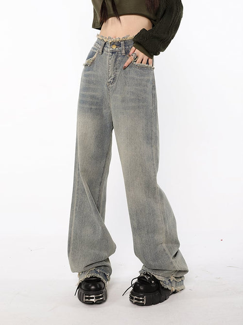 American Chic High-Waist Straight Jeans