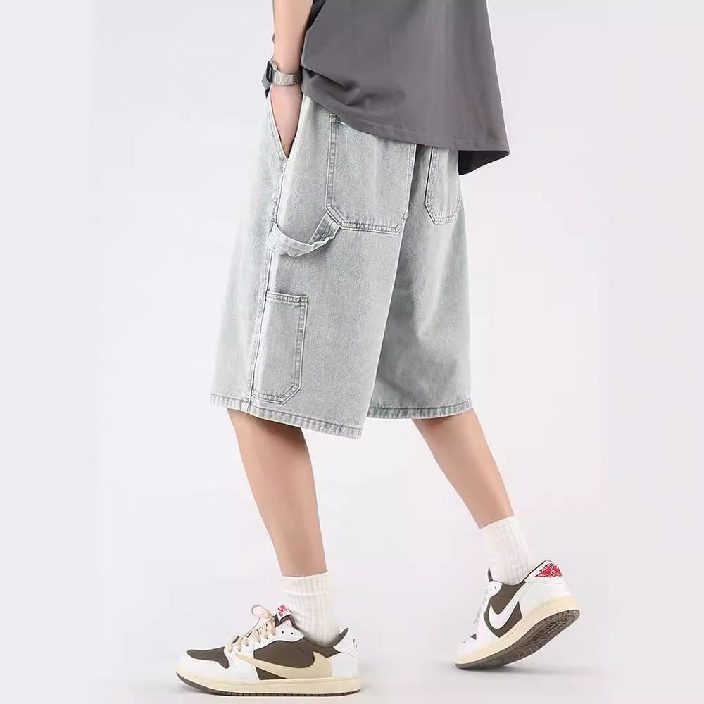 Stylish Men's Distressed Denim Shorts - Summer Vintage