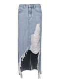 Chic Pocket Slit Denim Jeans