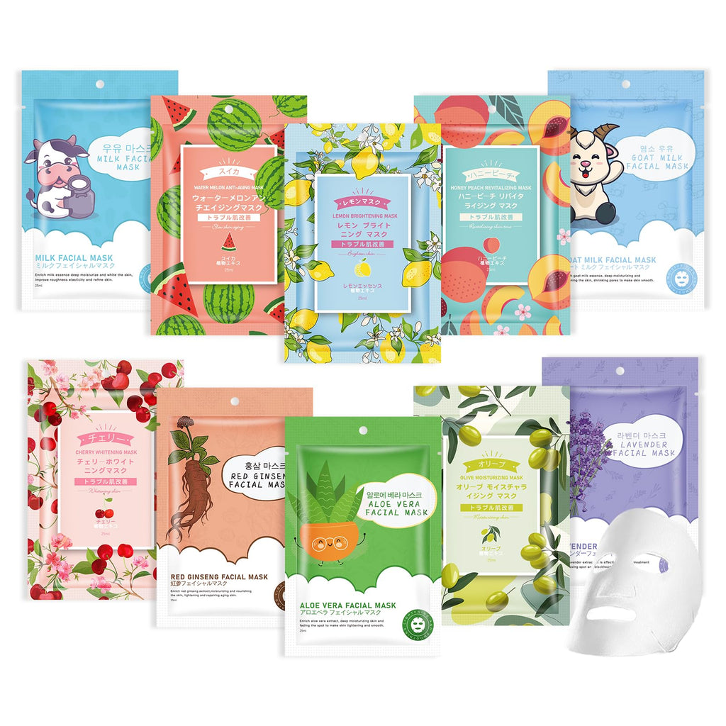 Natural Essence Facial Masks 10-Pack