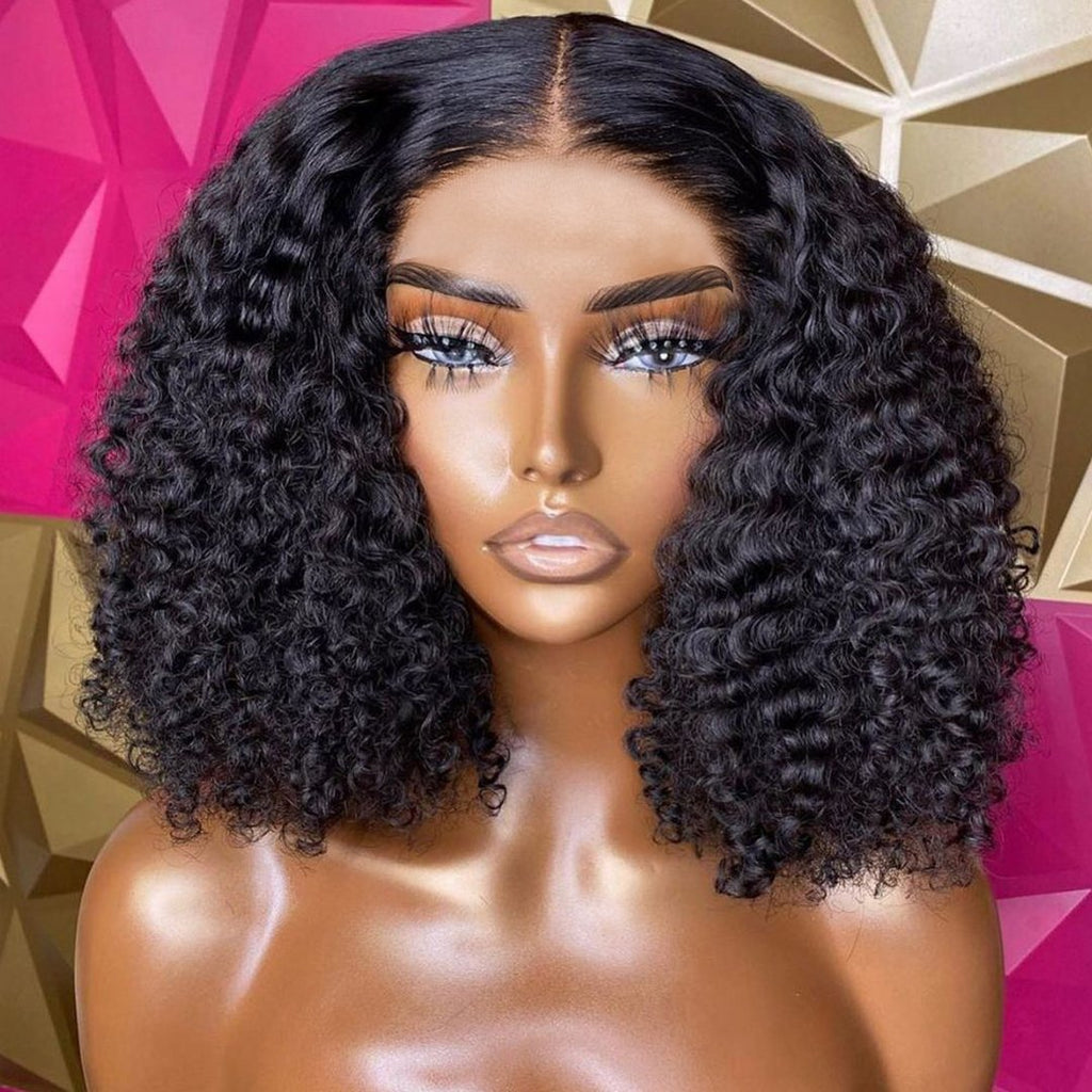 Sunper Queen Jerry Curly Short Bob Human Hair Wig