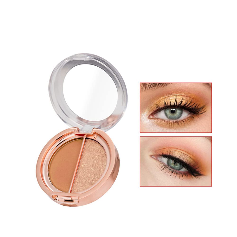 Timipoo Dual-Tone Eyeshadow Palette - 04#Golden Brown