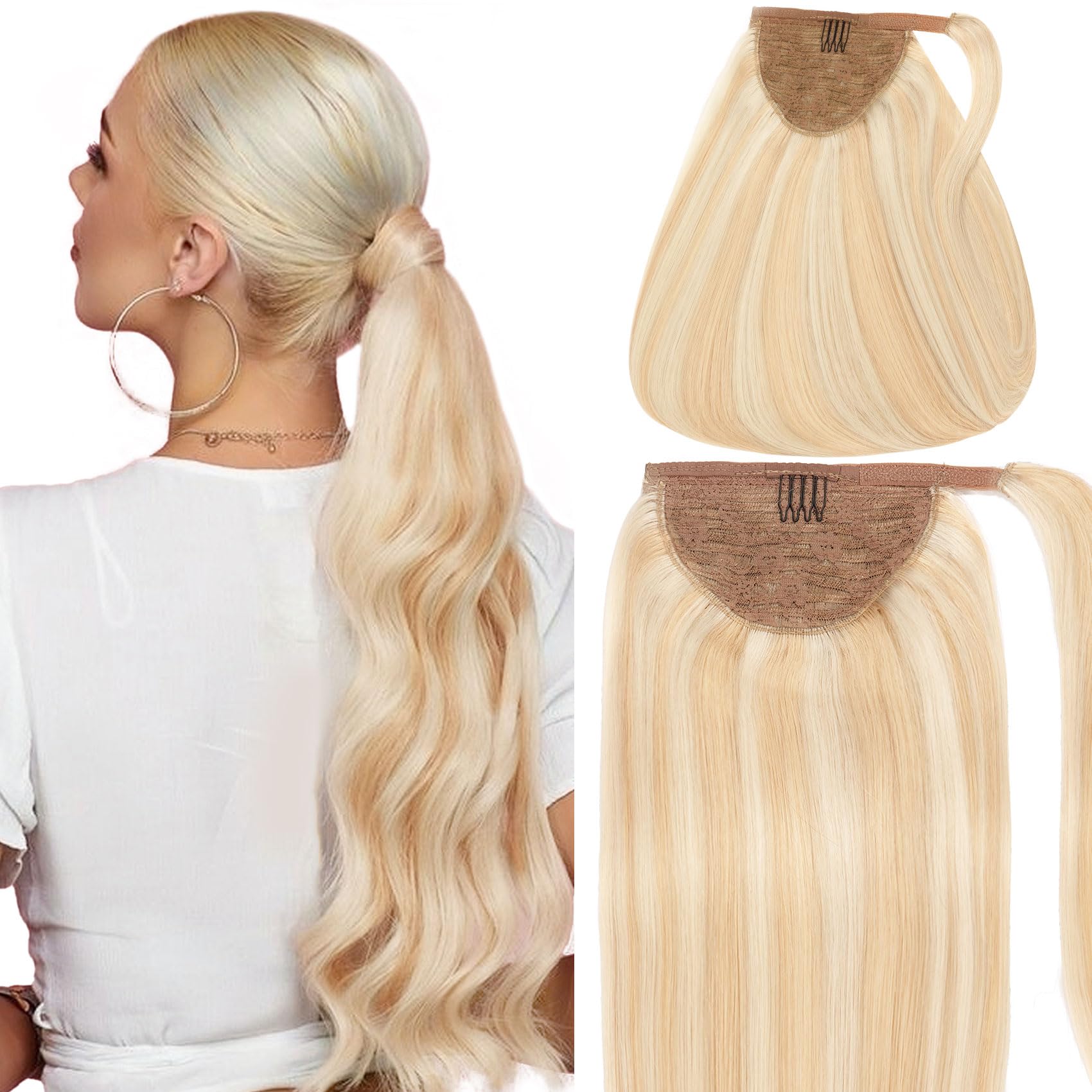 Caliee 20" Golden Brown & Platinum Blonde Ponytail Clip