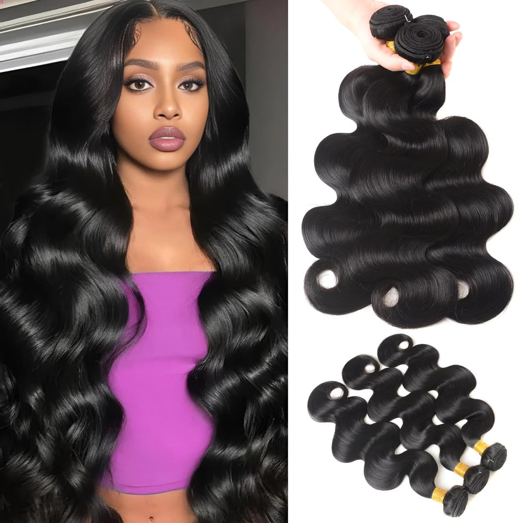 Brazilian Body Wave Virgin Hair Bundles - 16 18 20 inch