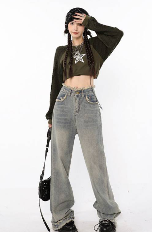American Chic High-Waist Straight Jeans