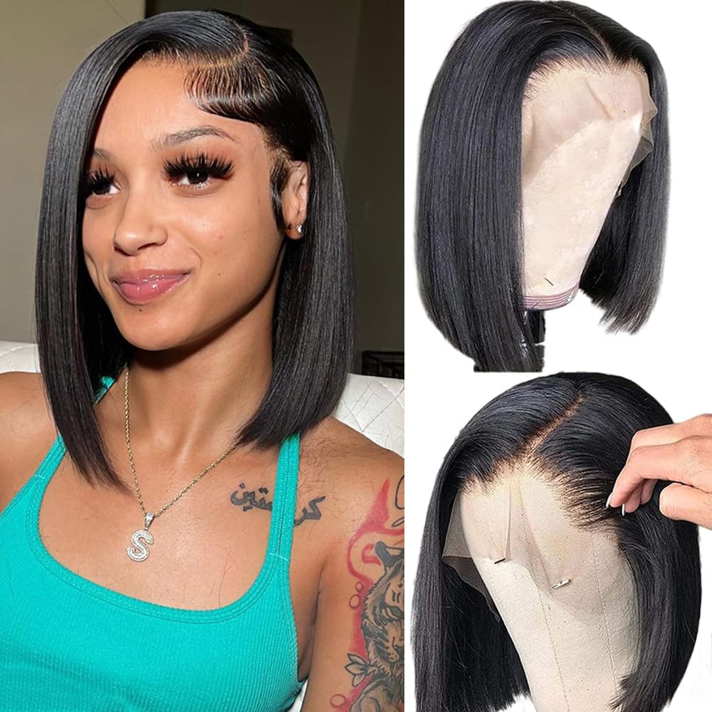 HD Lace Front Bob Wig 10" Natural Black