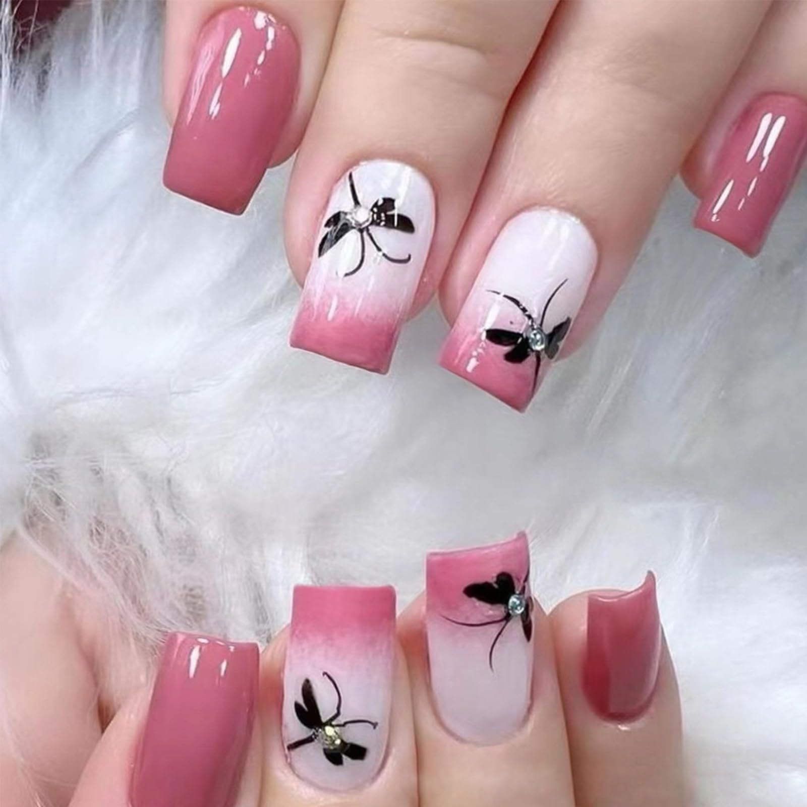 Chic Square French Tip Press-On Nails