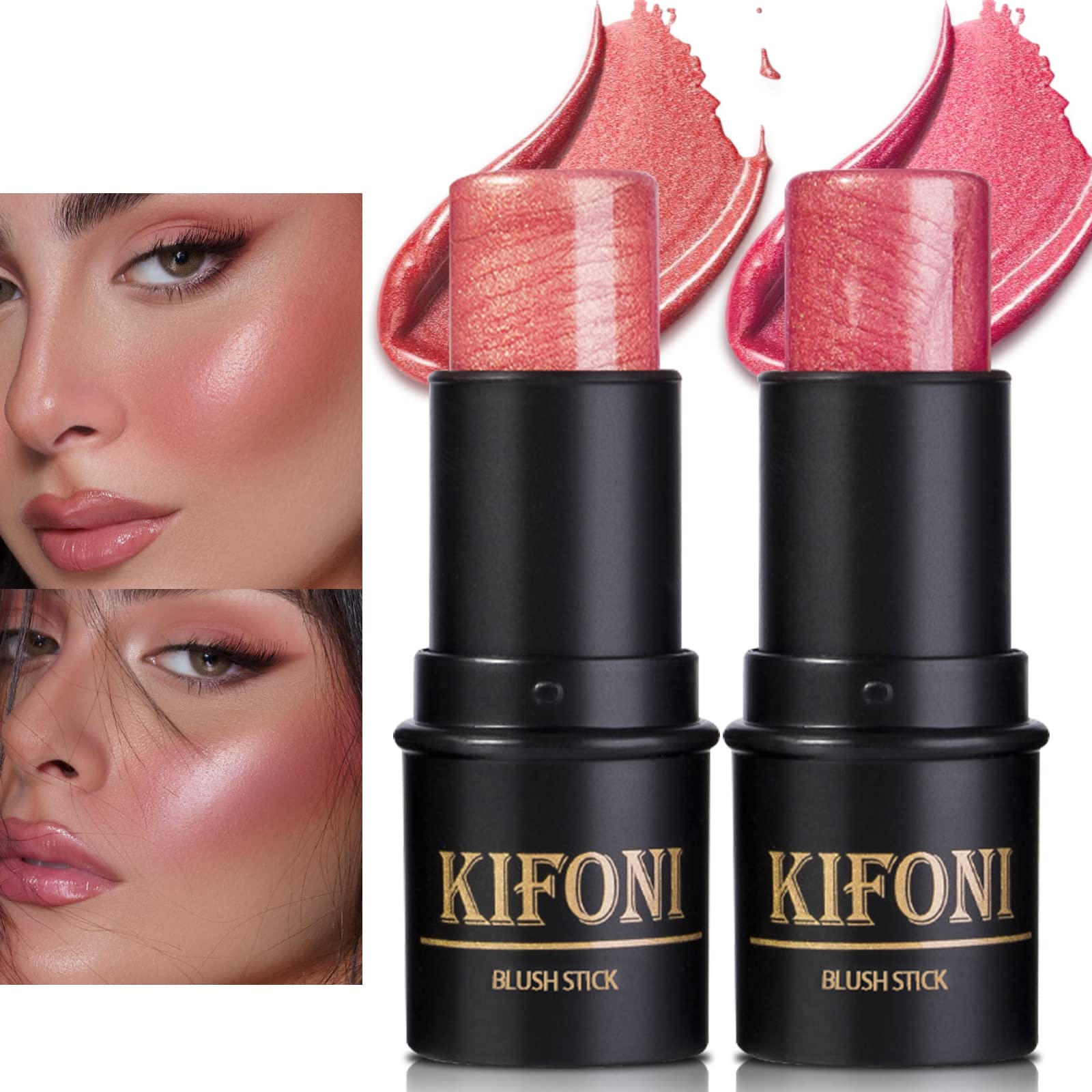 LSxia Dual Cream Blush Stick - Shimmer & Matte Duo