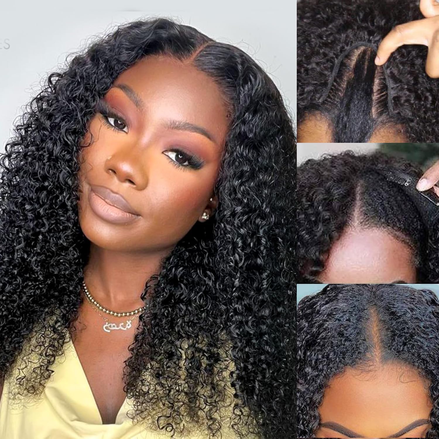 Curly U-Part Human Hair Wig 14 Inch