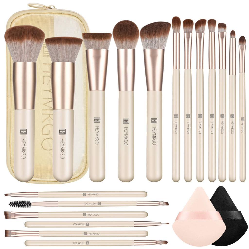 HEYMKGO Pro 18pc Makeup Brush Kit with Travel Case