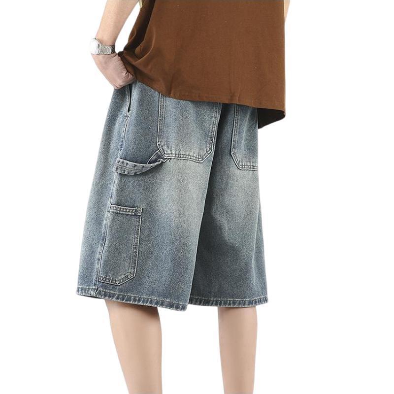 Stylish Men's Distressed Denim Shorts - Summer Vintage