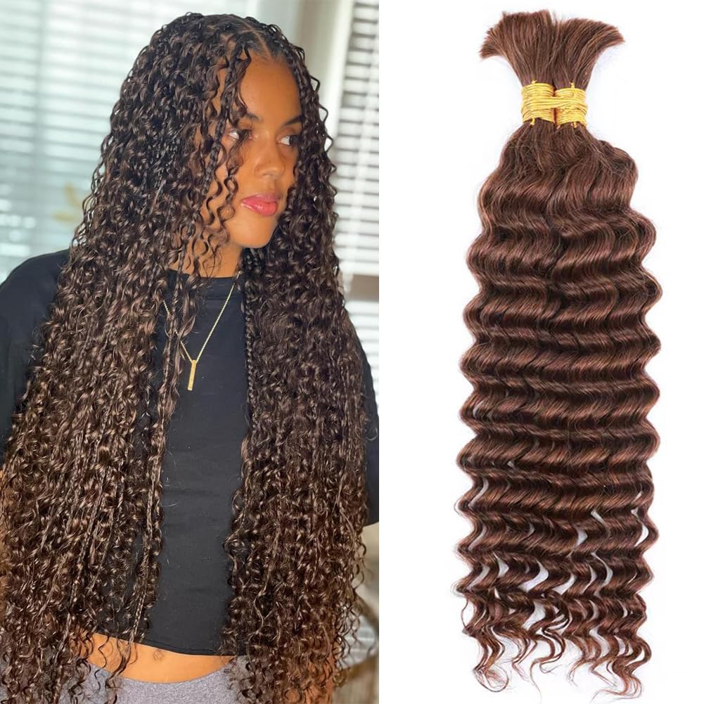 Deep Wave Braiding Hair Extensions 100g Brown