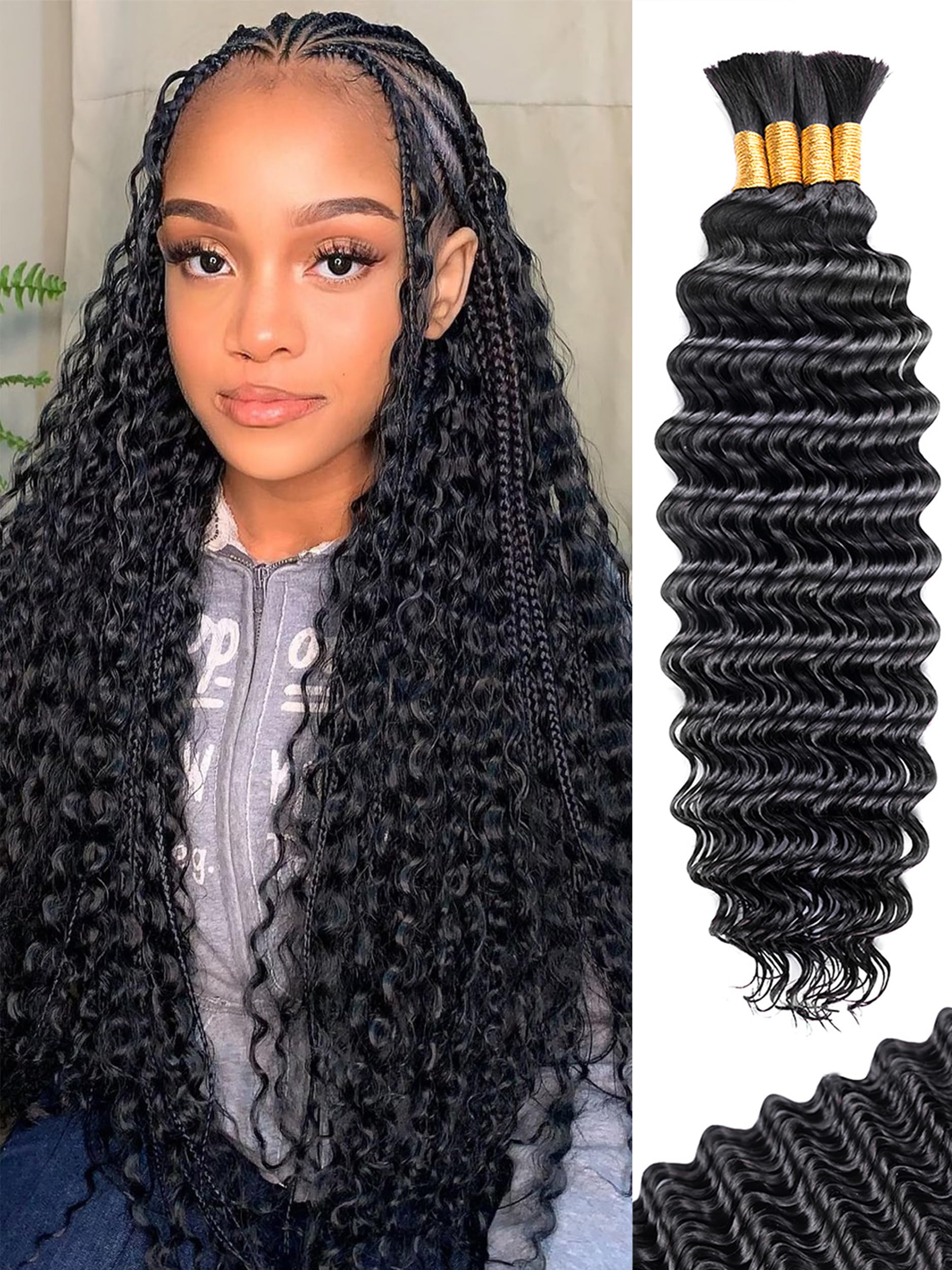 LUXEBOHO Deep Wave Braiding Bundles - 20 Inch