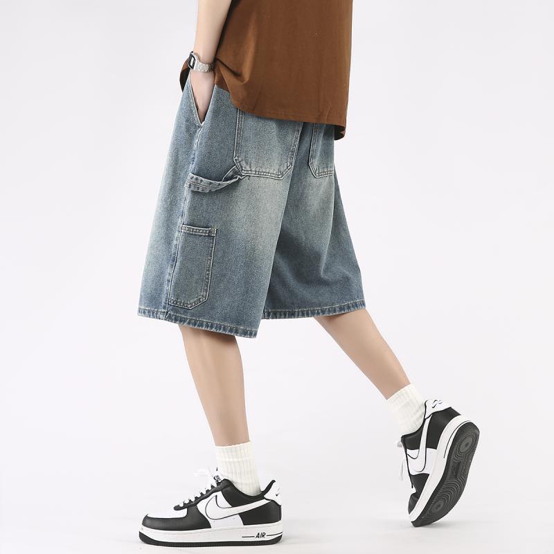 Stylish Men's Distressed Denim Shorts - Summer Vintage