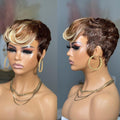 Chic Blonde Pixie Cut Wig with Bangs for Women