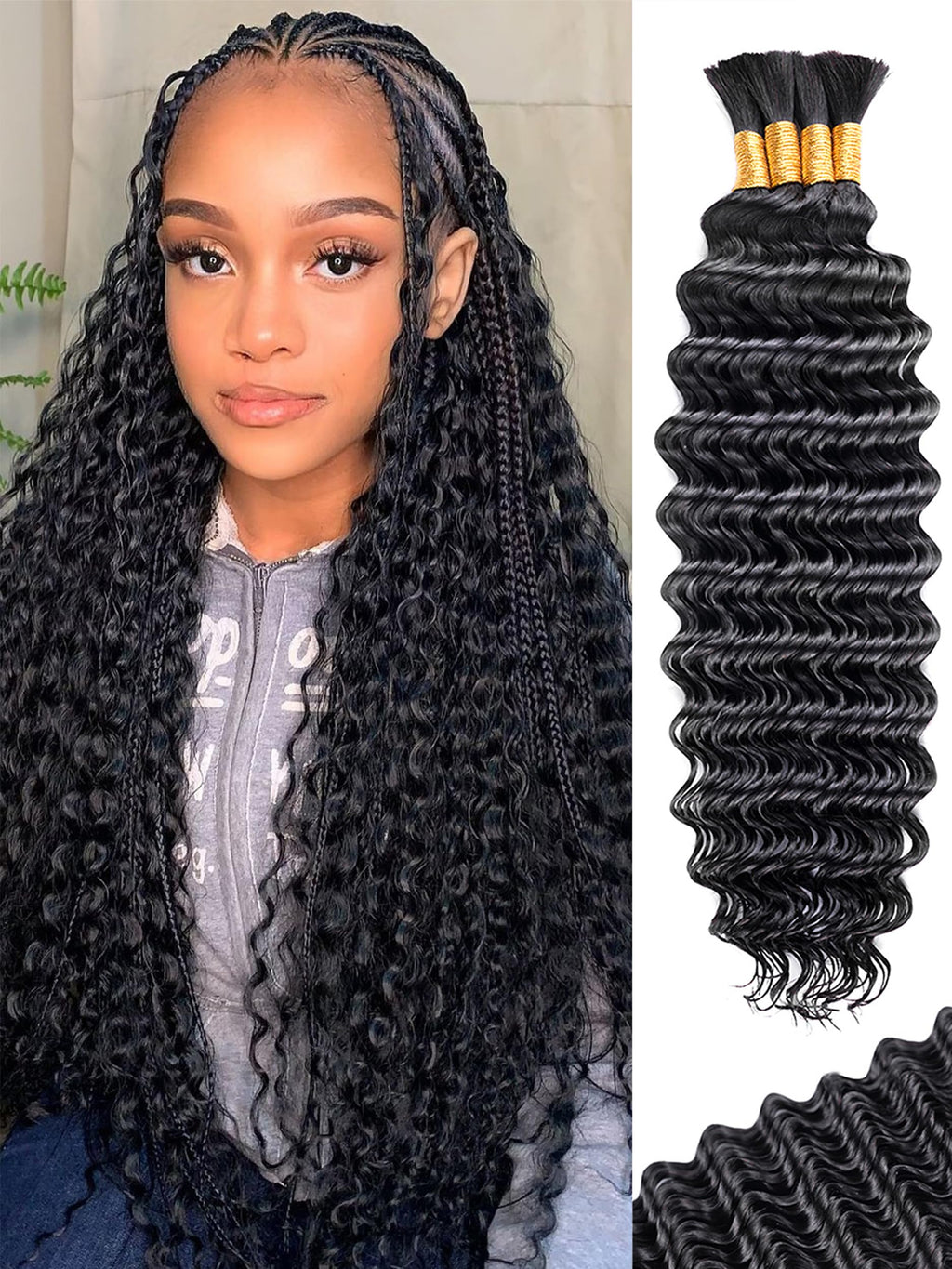 LUXEBOHO Deep Wave Braiding Bundles - 20 Inch