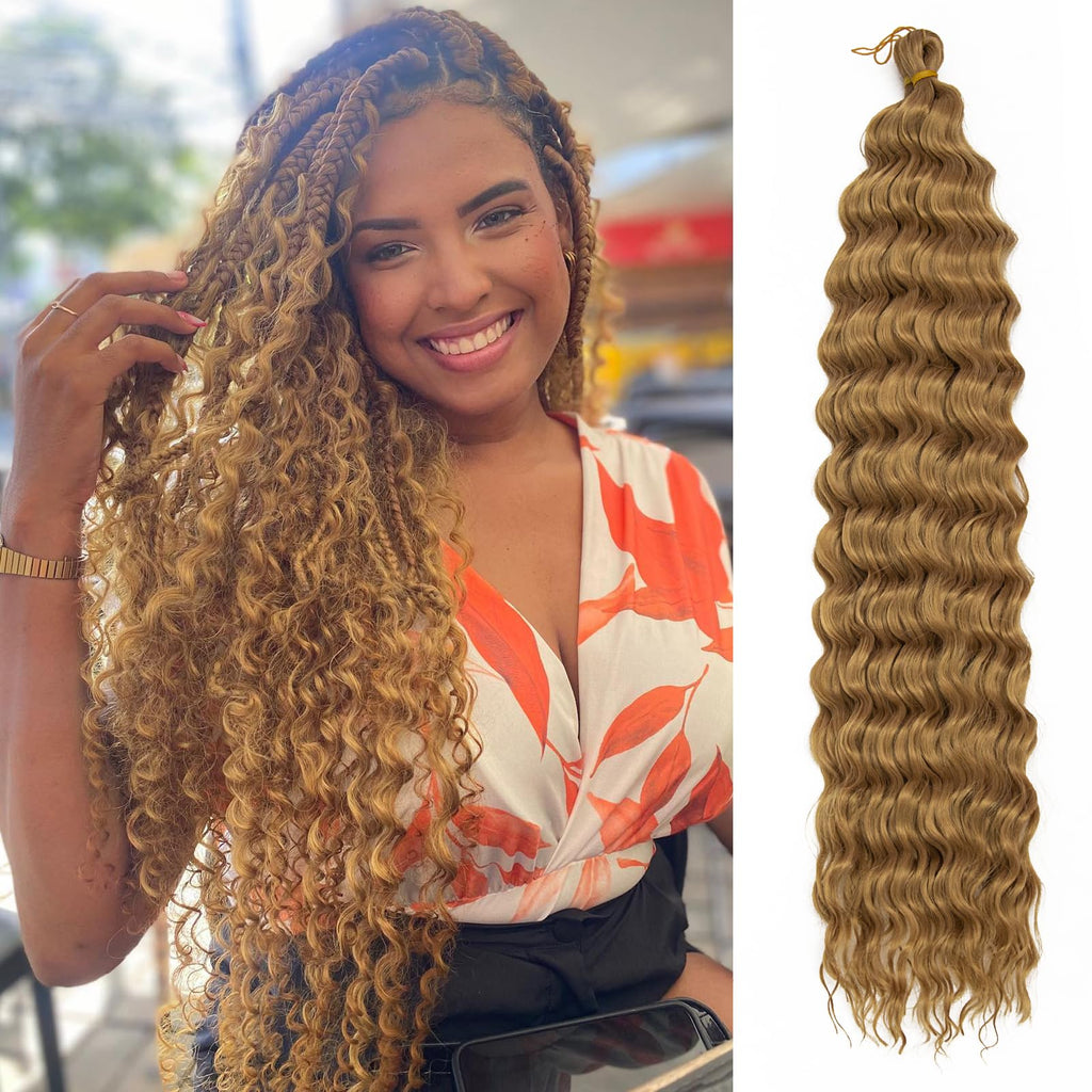 Wavy Crochet Braid Hair 22Inch Deep Curly Synthetic Pack