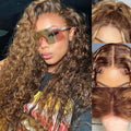 Honey Blonde Human Hair Lace Wig 20 Inch