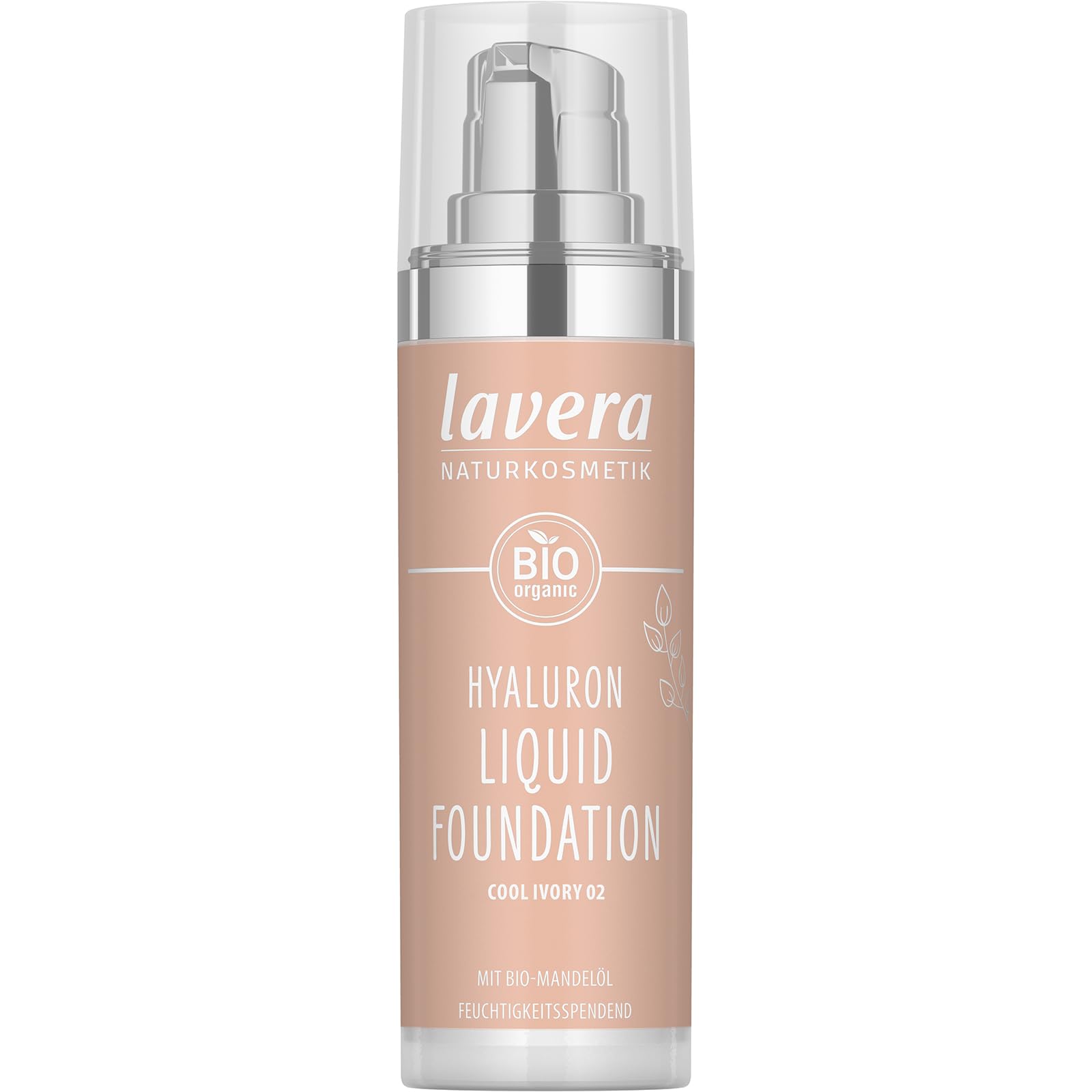 Lavera Cool Ivory Liquid Foundation - Hyaluronic & Almond Oil - 1 Fl Oz
