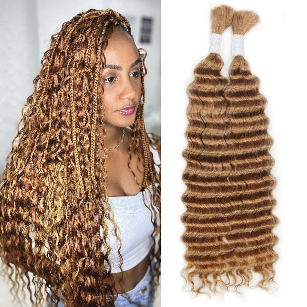 Deep Curl Mixed Fiber Braiding Bundles - Human-Synthetic Blend, No Weft, 160g