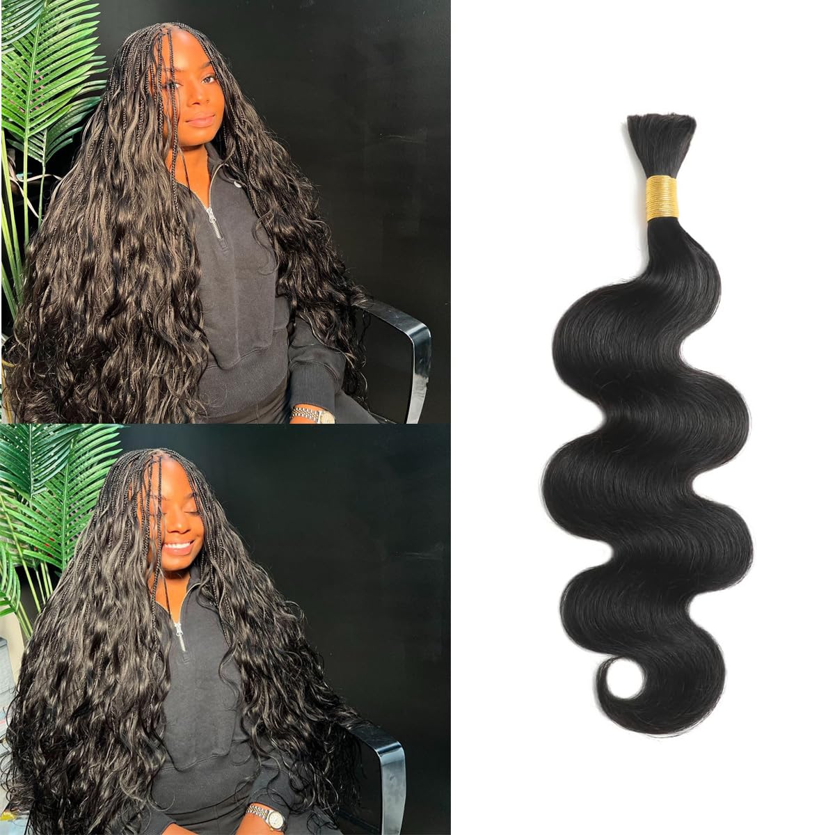 Brazilian Body Wave Human Braiding Hair 100g, 26 Inch
