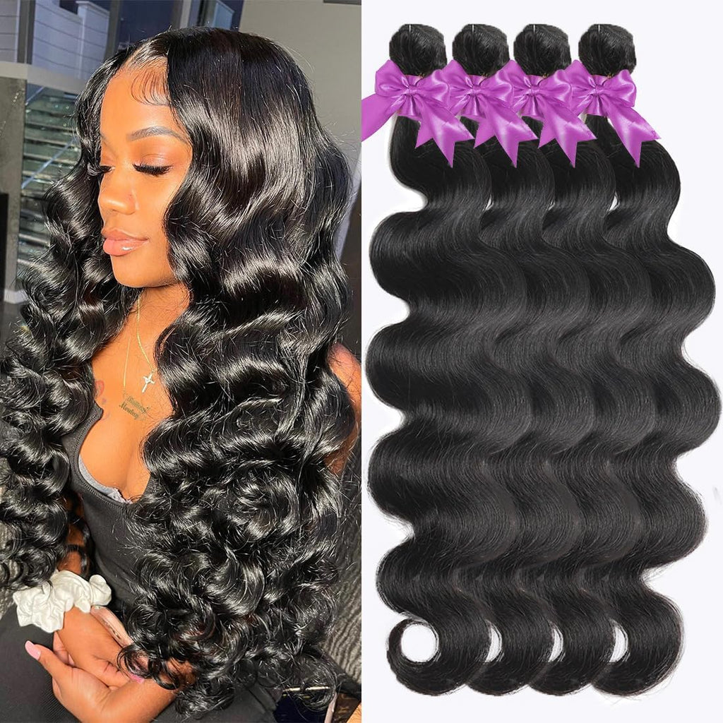 Wave Queen Brazilian Hair Bundle 4-Pack 22-28 Inch