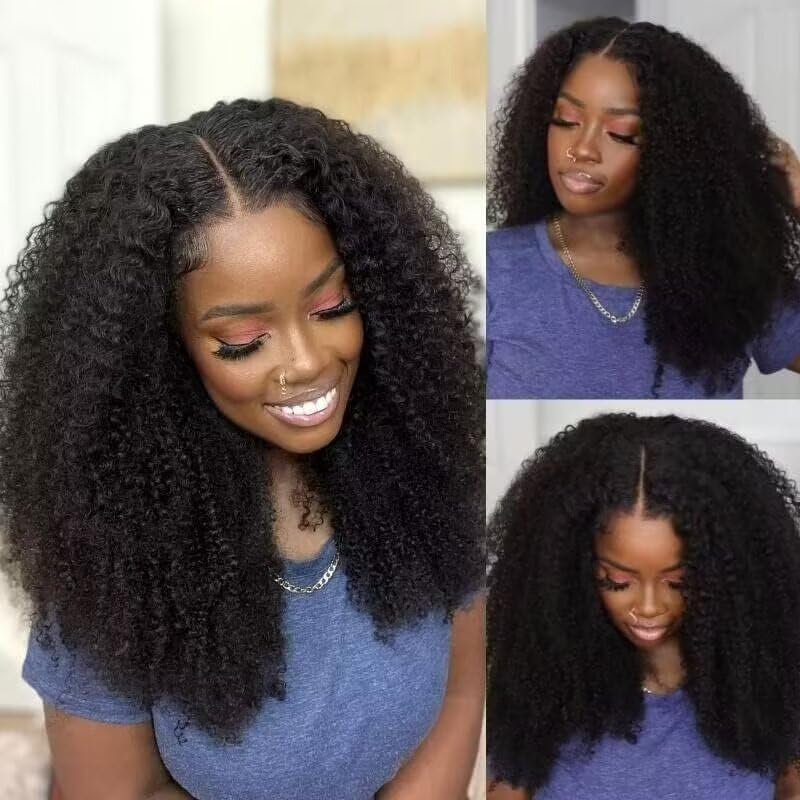 20-Inch Curly V-Part Human Hair Wig