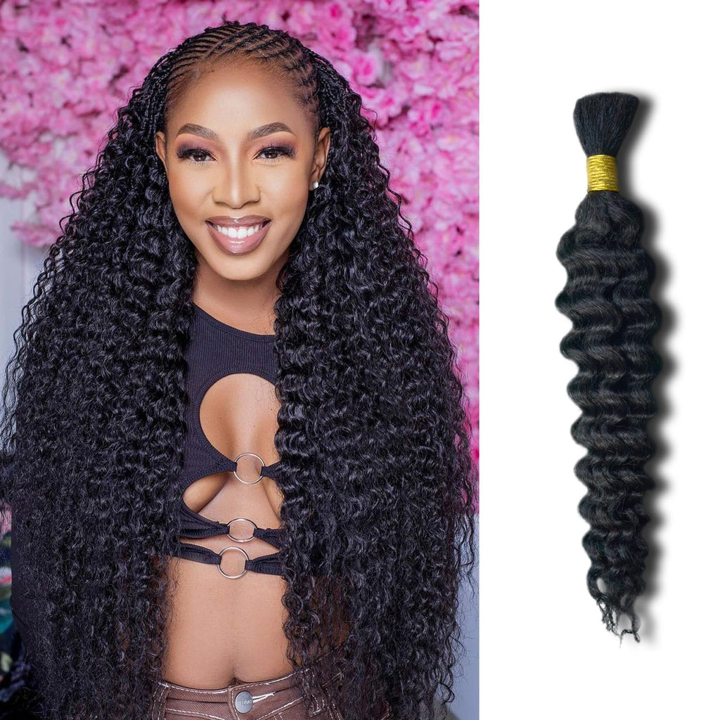 Niviorvan 14-Inch Deep Wave Boho Braiding Bundle
