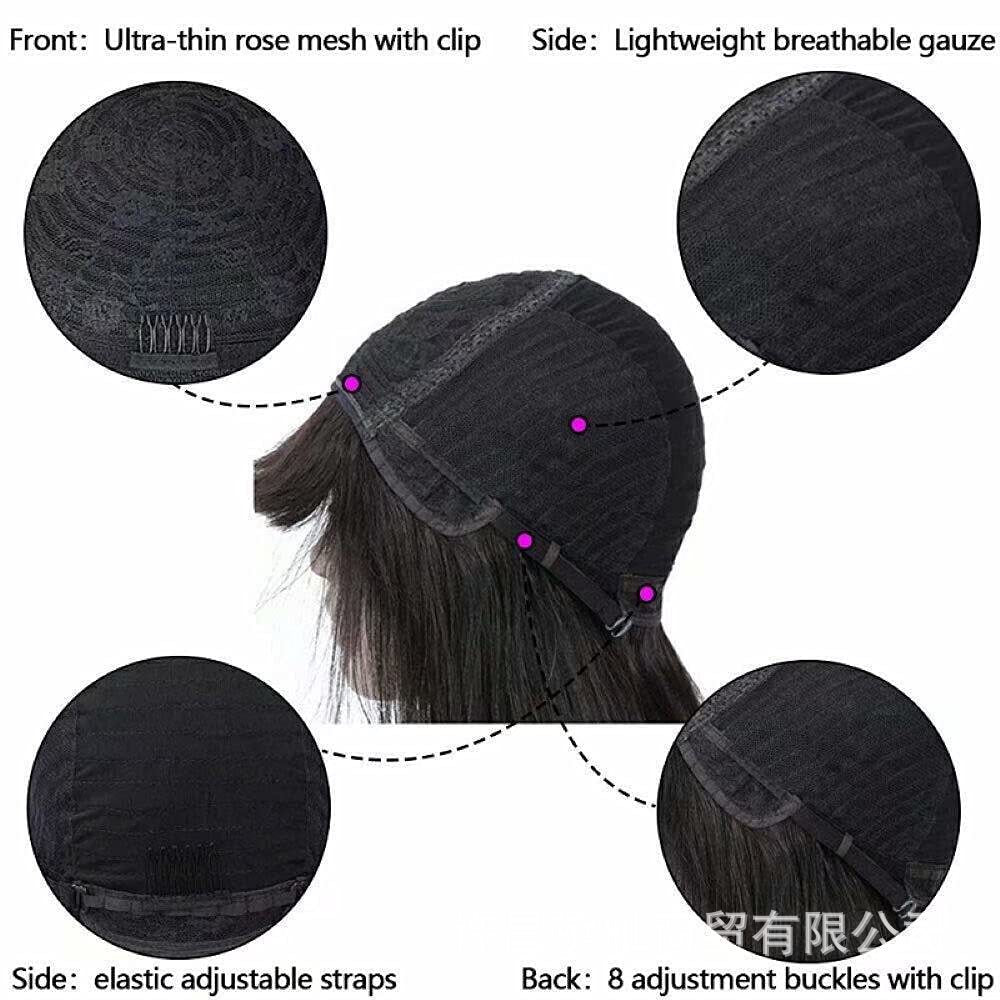 Short Bob Human Hair Wig with Bangs - Full Mechanism