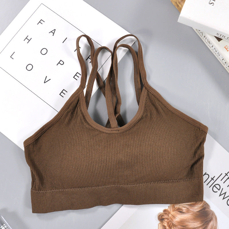 Thin Strap Cross Back Bra