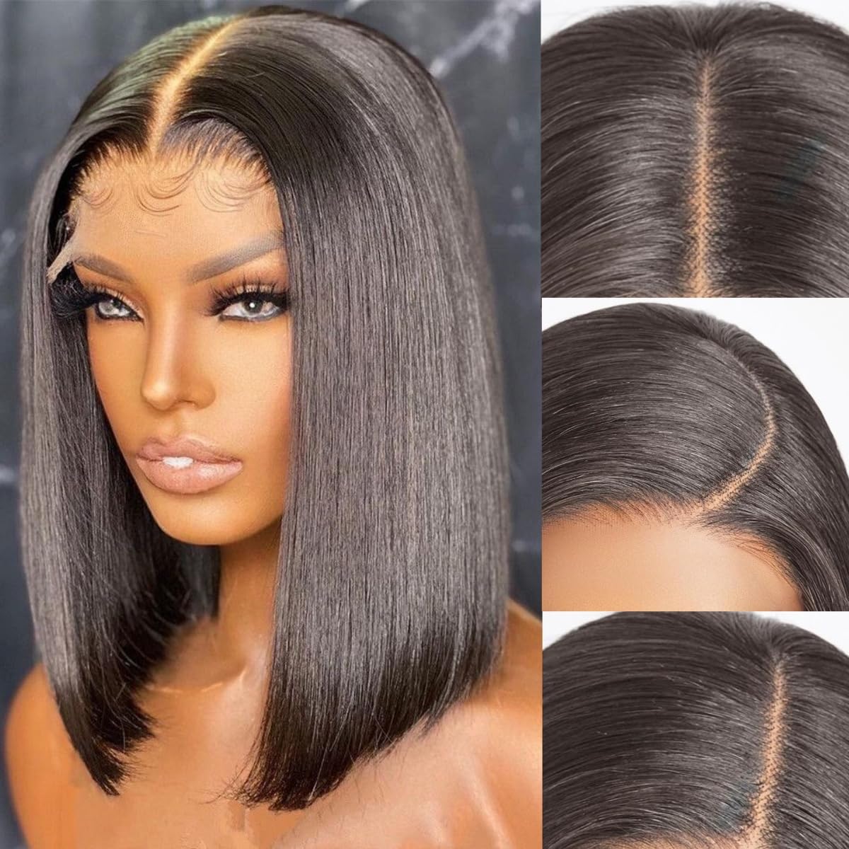 Natural Black Straight Bob Human Hair Wig