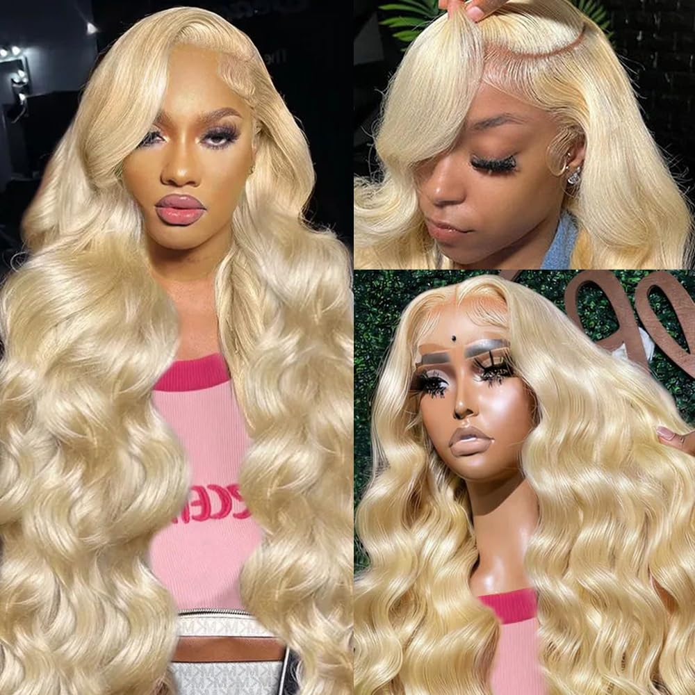 Blonde Body Wave 613 Lace Front Human Hair Wig 20 Inch