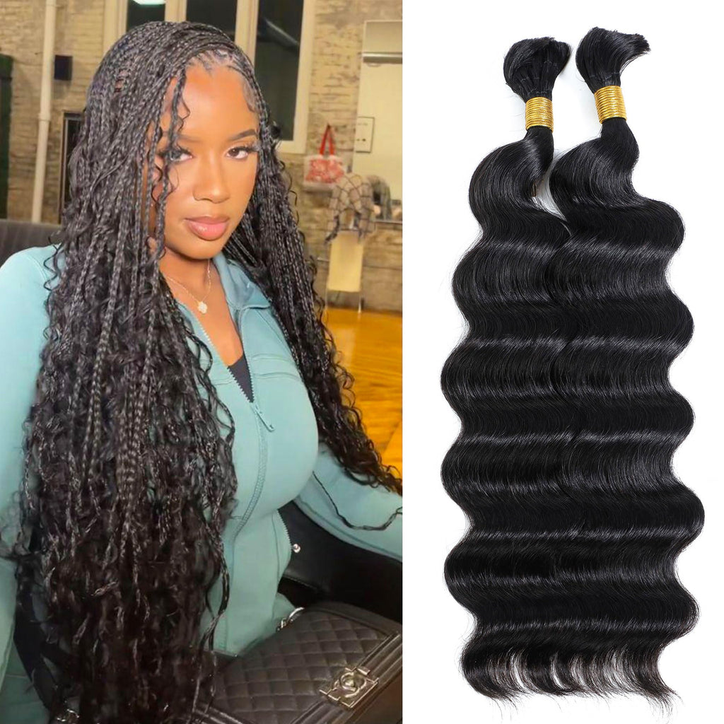 Black Loose Wave Bulk Braiding Hair 20 Inch