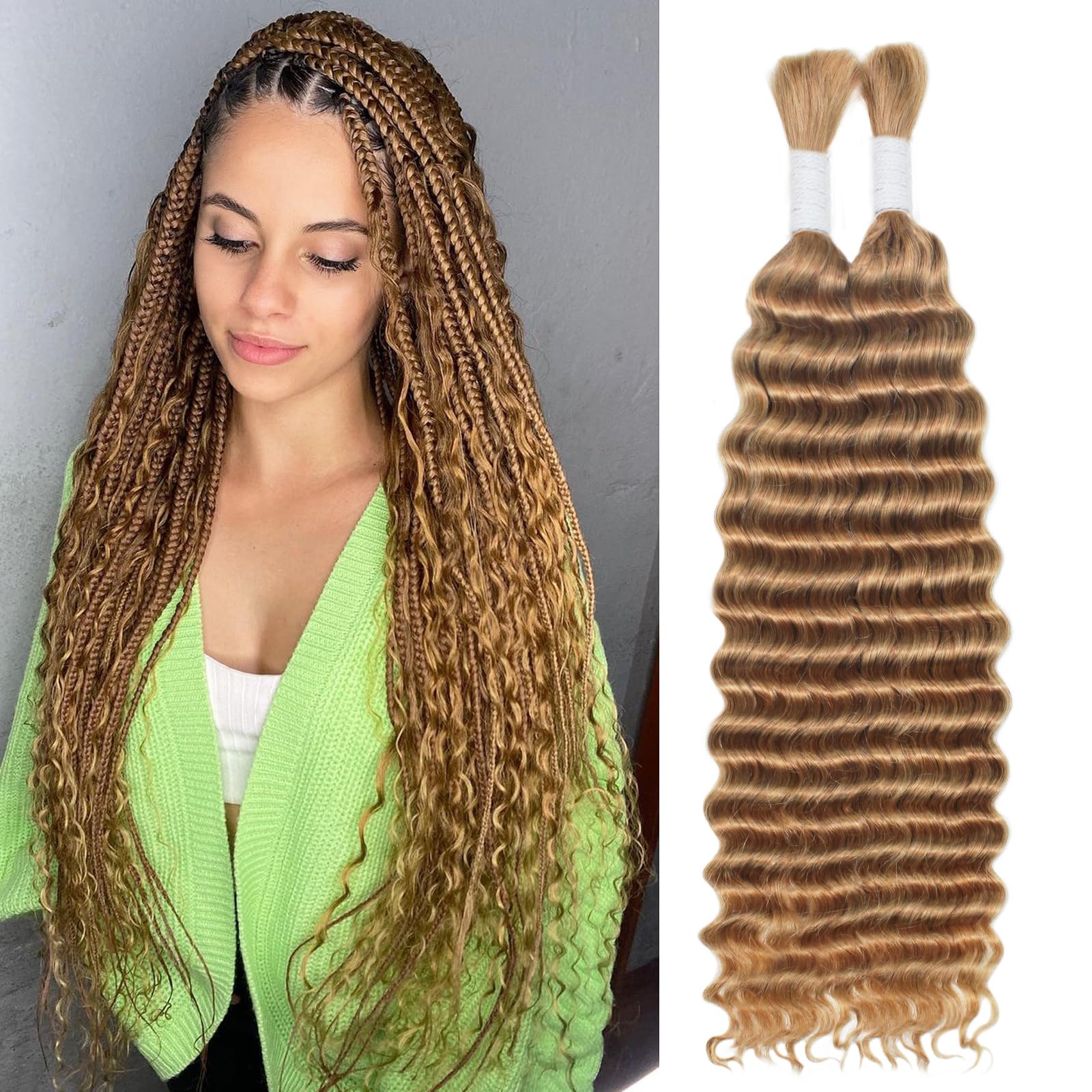 Boho Chic Curly Braiding Hair Blend - Light Brown 18 Inch #27